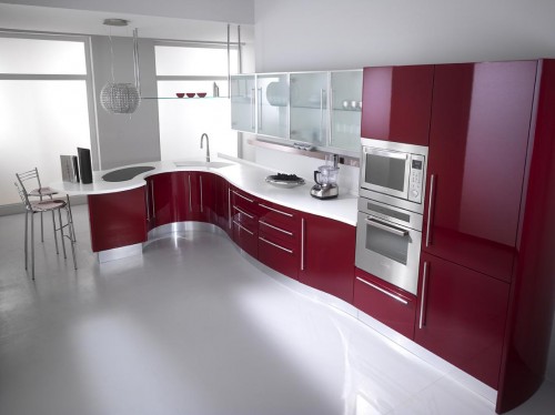 dapur merah minimalis