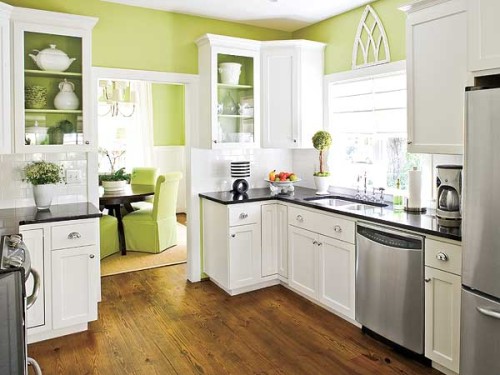 dapur minimalis warna hijau