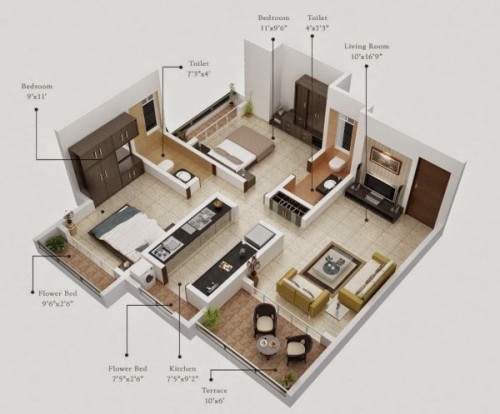 Denah Desain Interior Apartemen (6)