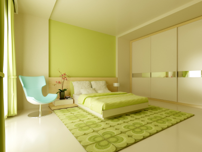 kamar tidur hijau