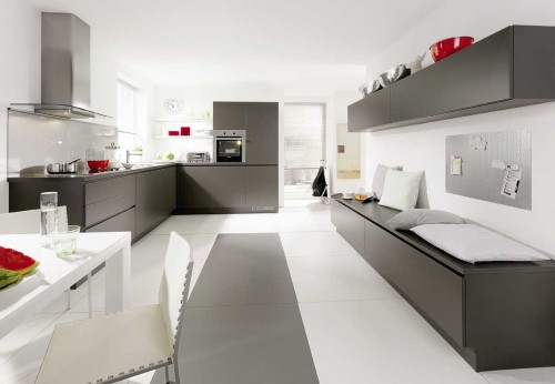 dapur minimalis warna abu