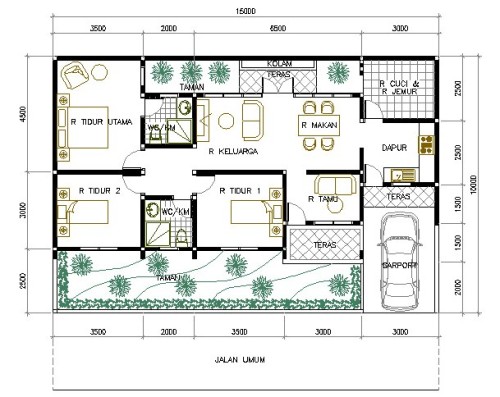 Model Rumah Minimalis 1 Lantai 3 kamar (6)