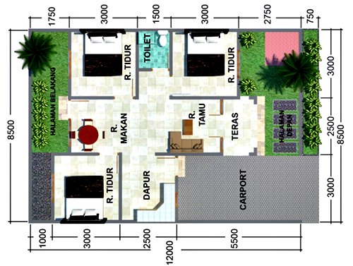 Model Rumah Minimalis 1 Lantai 3 kamar (3)
