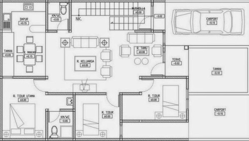 Denah Rumah Minimalis 1 Lantai (1)